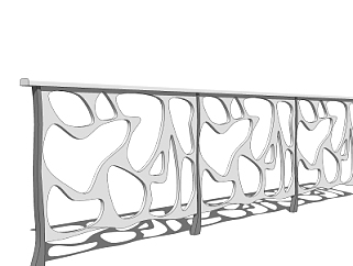 现代栏杆护栏su模型