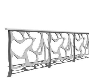 现代栏杆护栏su模型