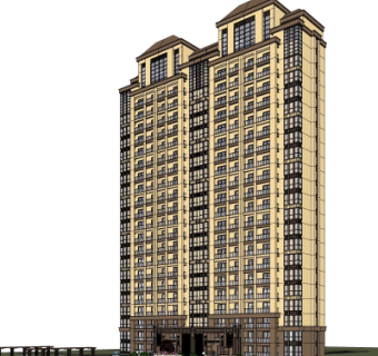 新古典公寓楼su模型