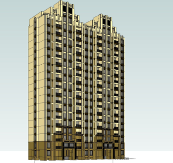 新古典高层公寓楼su模型