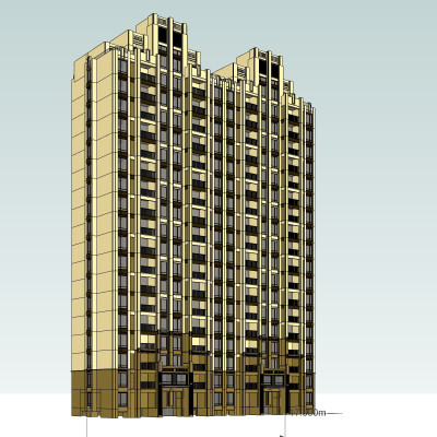 新古典高层公寓楼su模型