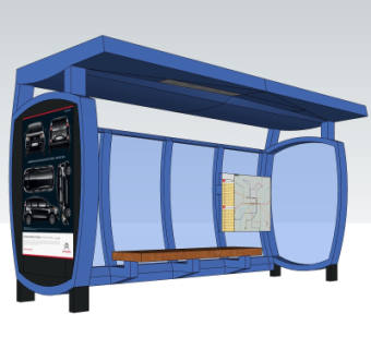 现代公交站su模型