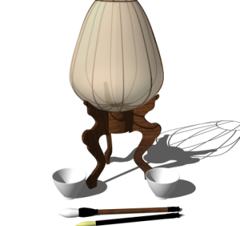 中式台灯su模型