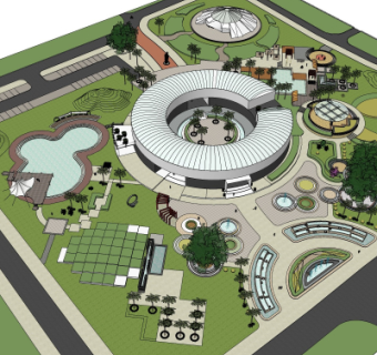 现代酒店su模型