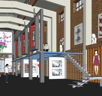 现代美术馆su模型