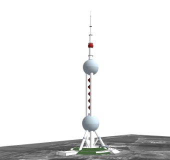 现代东方明珠电视塔su模型