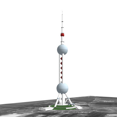 现代东方明珠电视塔su模型
