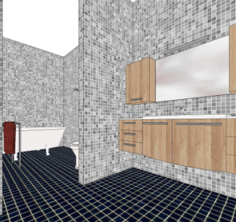 现代浴室卫生间su模型