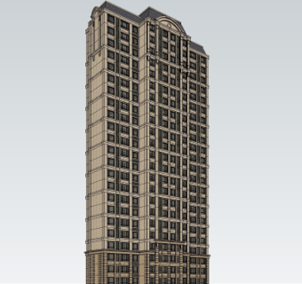 新古典高层公寓楼su模型