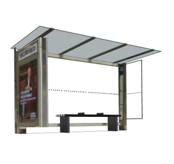 现代公交站su模型