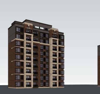 新古典公寓楼su模型