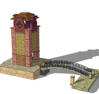 现代桥梁免费su模型