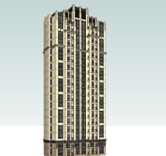新古典高层公寓楼su模型