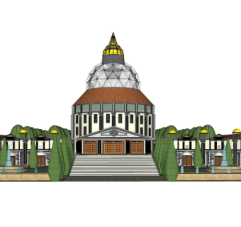 东南亚酒店su模型