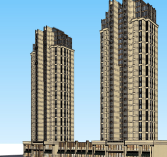 新古典商住综合楼su模型