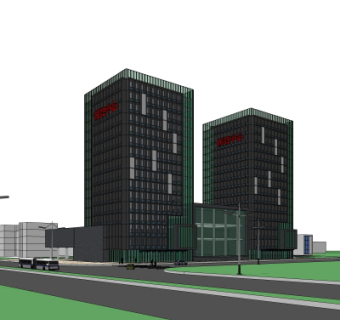 现代高层办公楼su模型