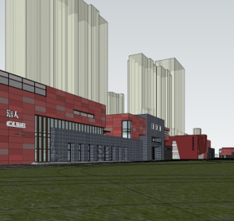 现代办公楼su模型