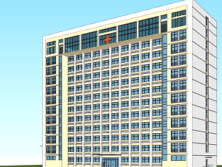 现代医院大楼su模型