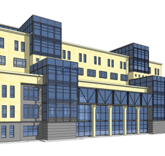 现代办公楼su模型