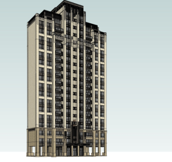新古典高层公寓楼su模型