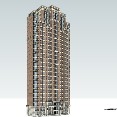 新古典高层公寓楼su模型