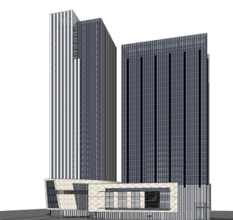 现代高层办公楼su模型