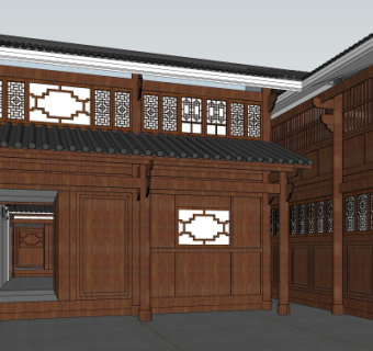 中式房屋建筑su模型