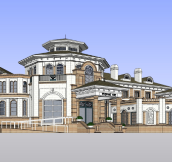 欧式酒店su模型