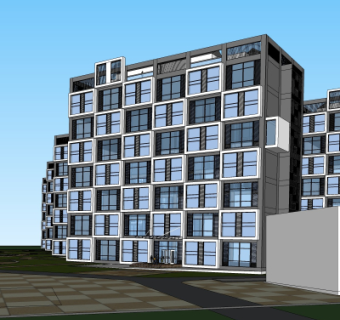 现代办公楼su模型