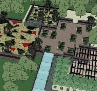 现代公园景观su模型