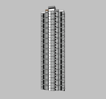 现代高层住宅外观su模型