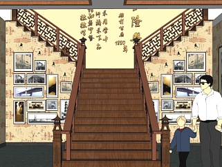 中式展厅su模型