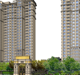 欧式高层住宅su模型