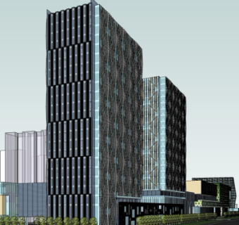 现代高层办公楼su模型