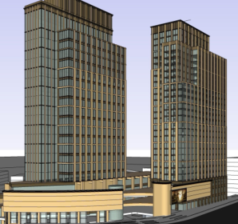 现代高层办公楼su模型