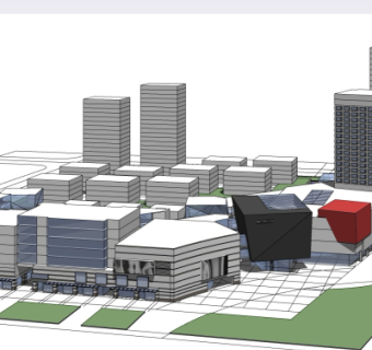 现代办公楼外观su模型