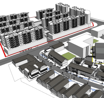 新中式沿街商业建筑su模型