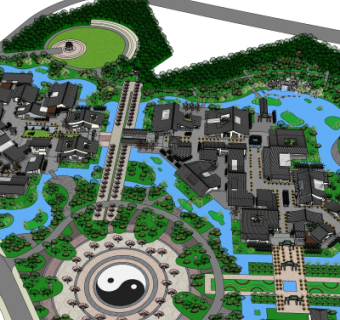 中式房屋规划su模型