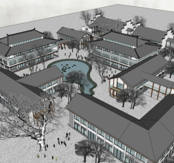 中式房屋建筑su模型