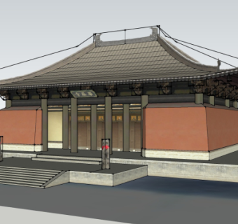 中式古建古庙su模型