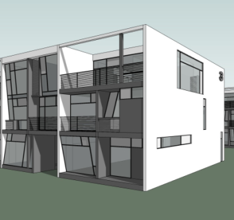 现代住宅外观su模型