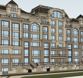 欧式住宅外观su模型