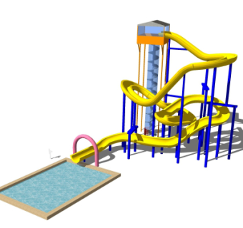 现代儿童游乐设施su模型