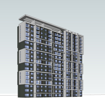 现代公寓楼su模型