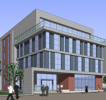 现代办公楼su模型