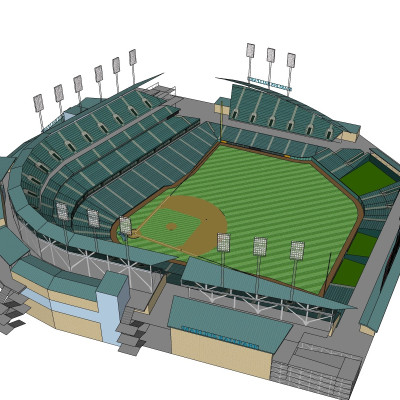 现代体育馆su模型