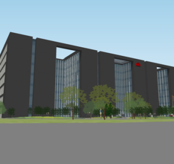 现代办公楼外观su模型