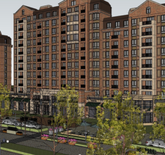 欧式高层住宅su模型