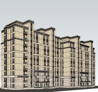 新古典公寓楼su模型