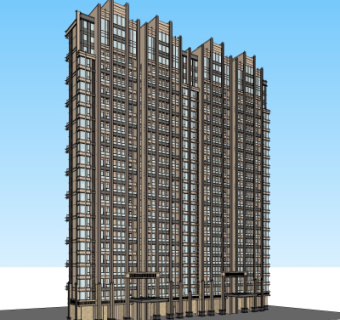 新古典高层公寓楼su模型